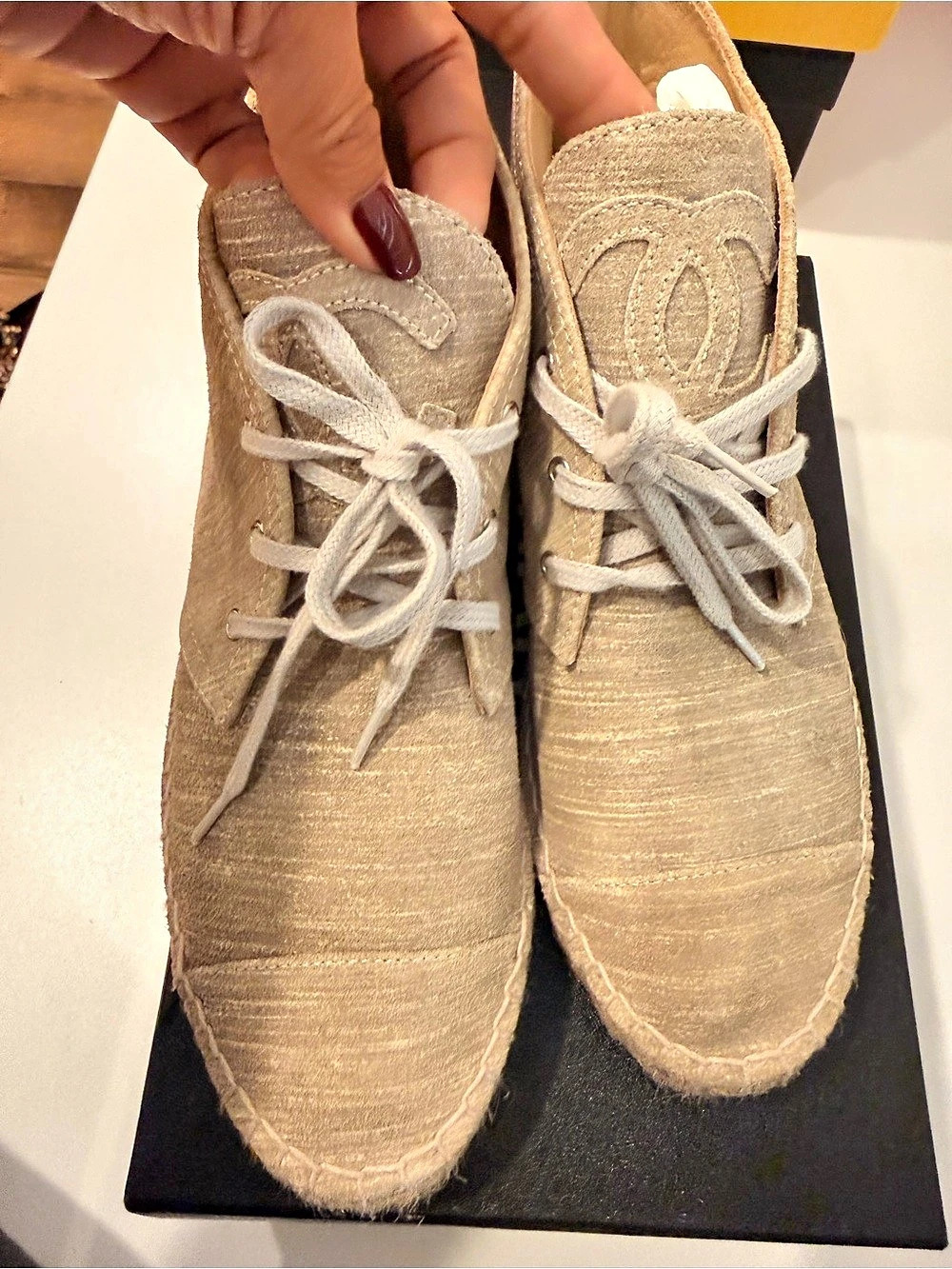 Chanel Espadrille Sneakers in Beige